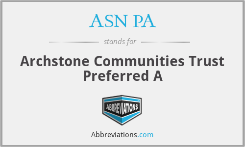 ASN PA - Archstone Communities Trust Preferred A